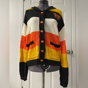 Mickey Mouse Her Universe Disney Candy Corn Halloween Sweater Cardigan Small